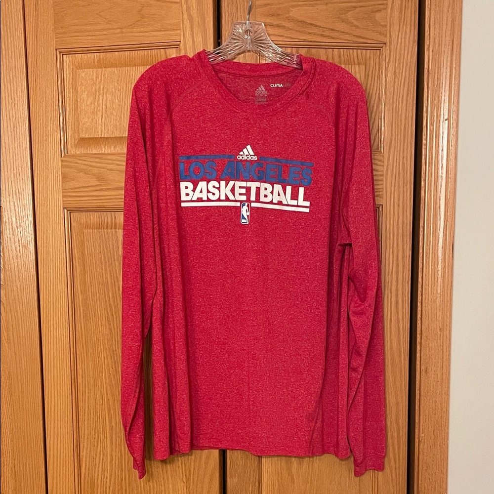 Men’s Adidas Red Los Angeles Basketball Tee